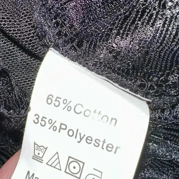 Black Lace Front Scallop Lace Trim Teddy Cheeky Bodysuit - Picture 10 of 10